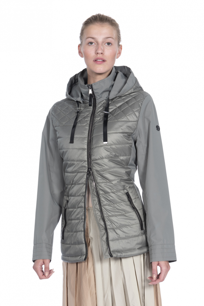 Jacke Materialmix mit Rautenstepp Soft-Peach